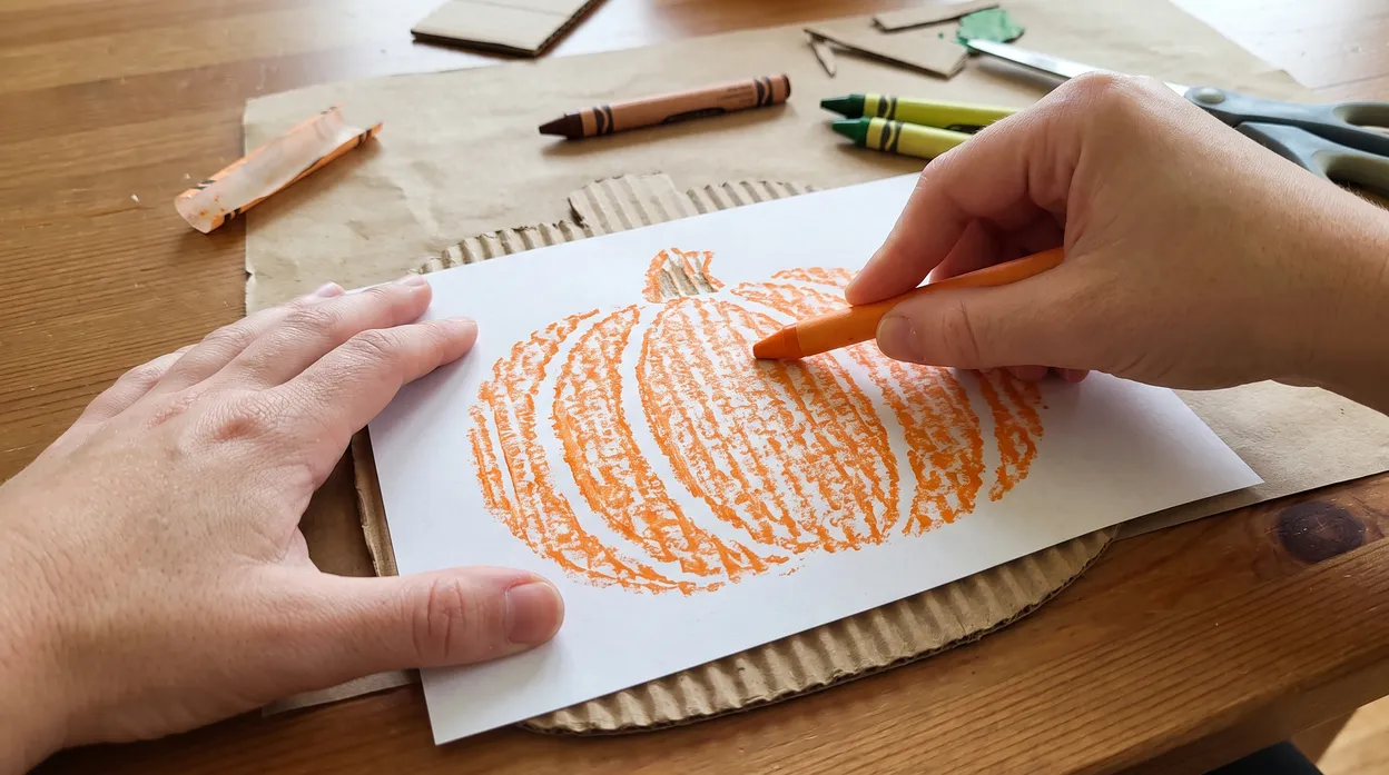 Crayon Rubbing Pumpkin