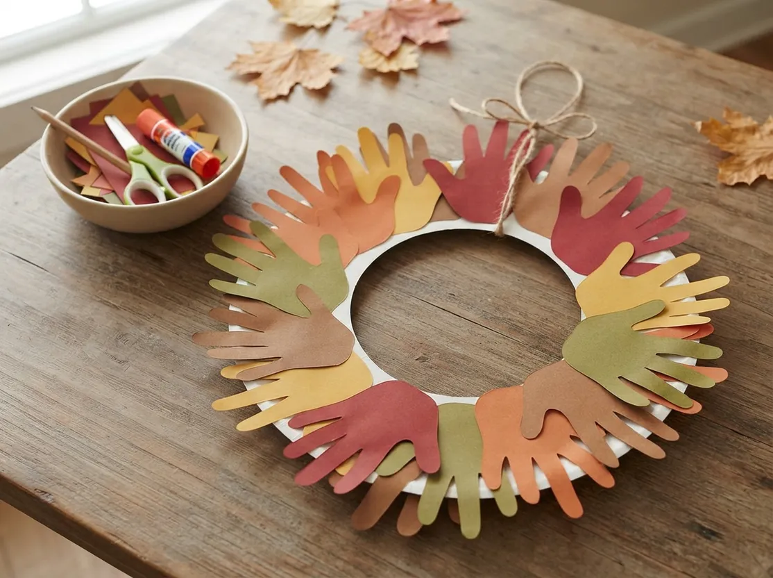 Fall Handprint Wreath