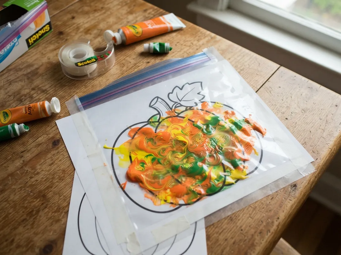 No-Mess Pumpkin Painting