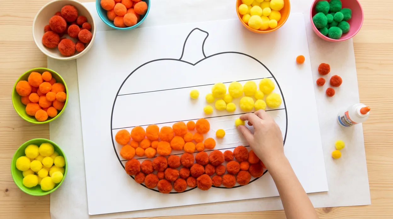 Pom-Pom Sorting Pumpkin