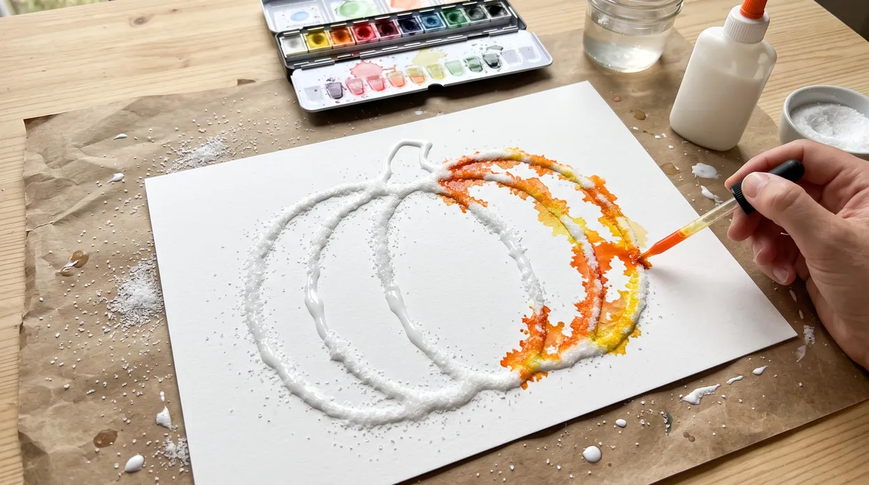 Salt-Painted Pumpkin