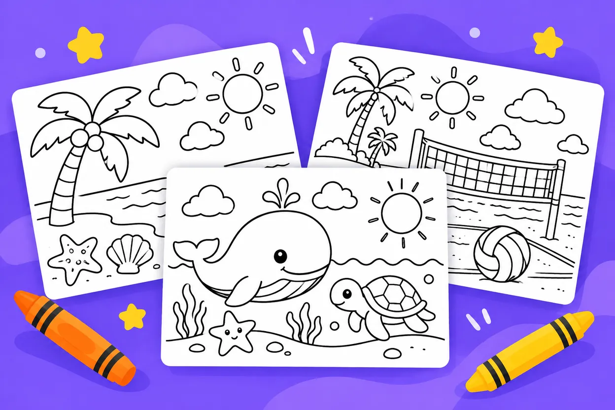 beach coloring pages