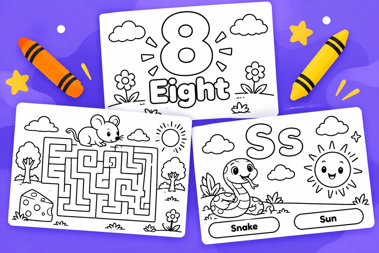 learning coloring pages