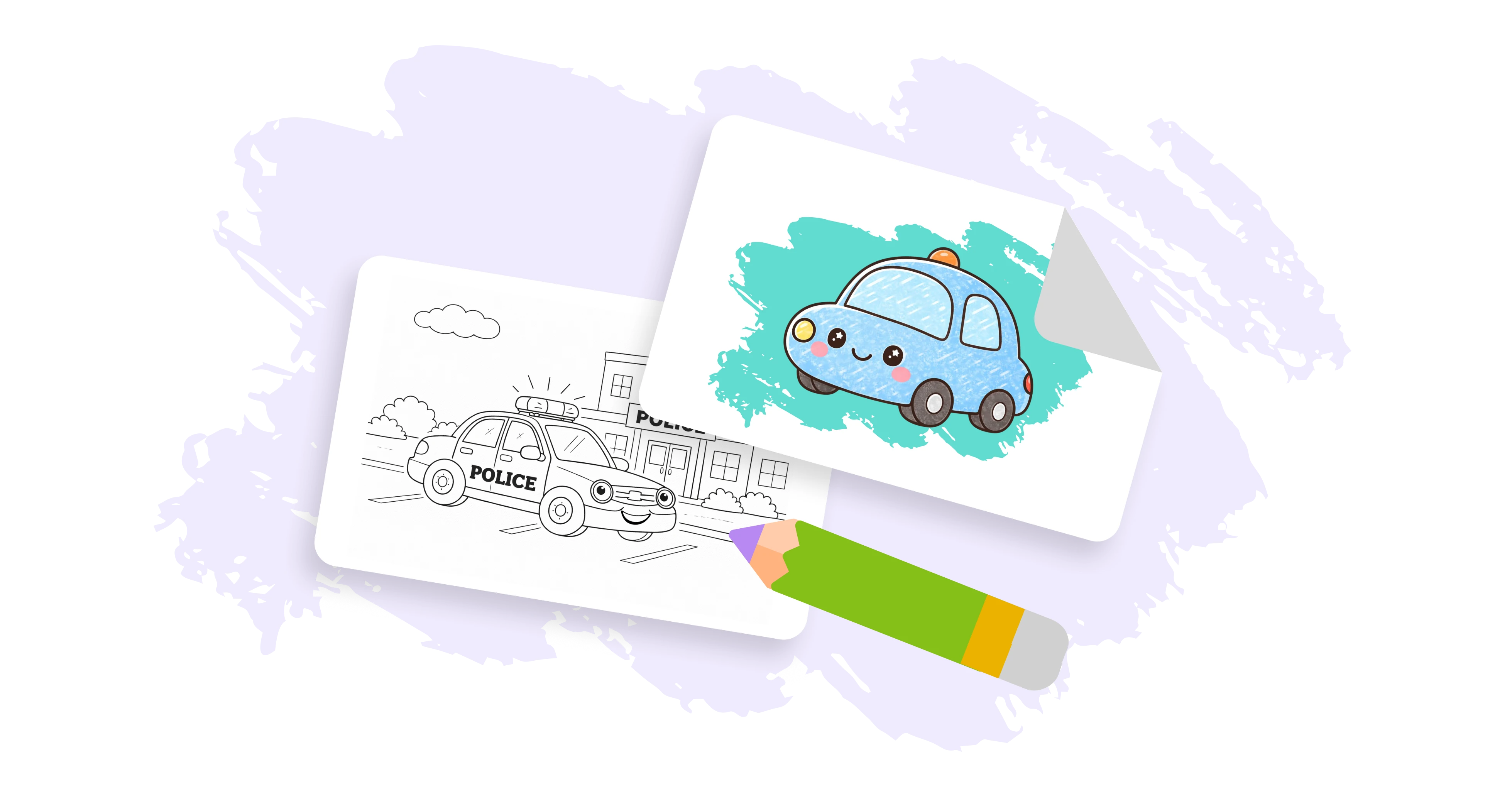 Police car coloring pages for kids – sirens, safety, and action stories