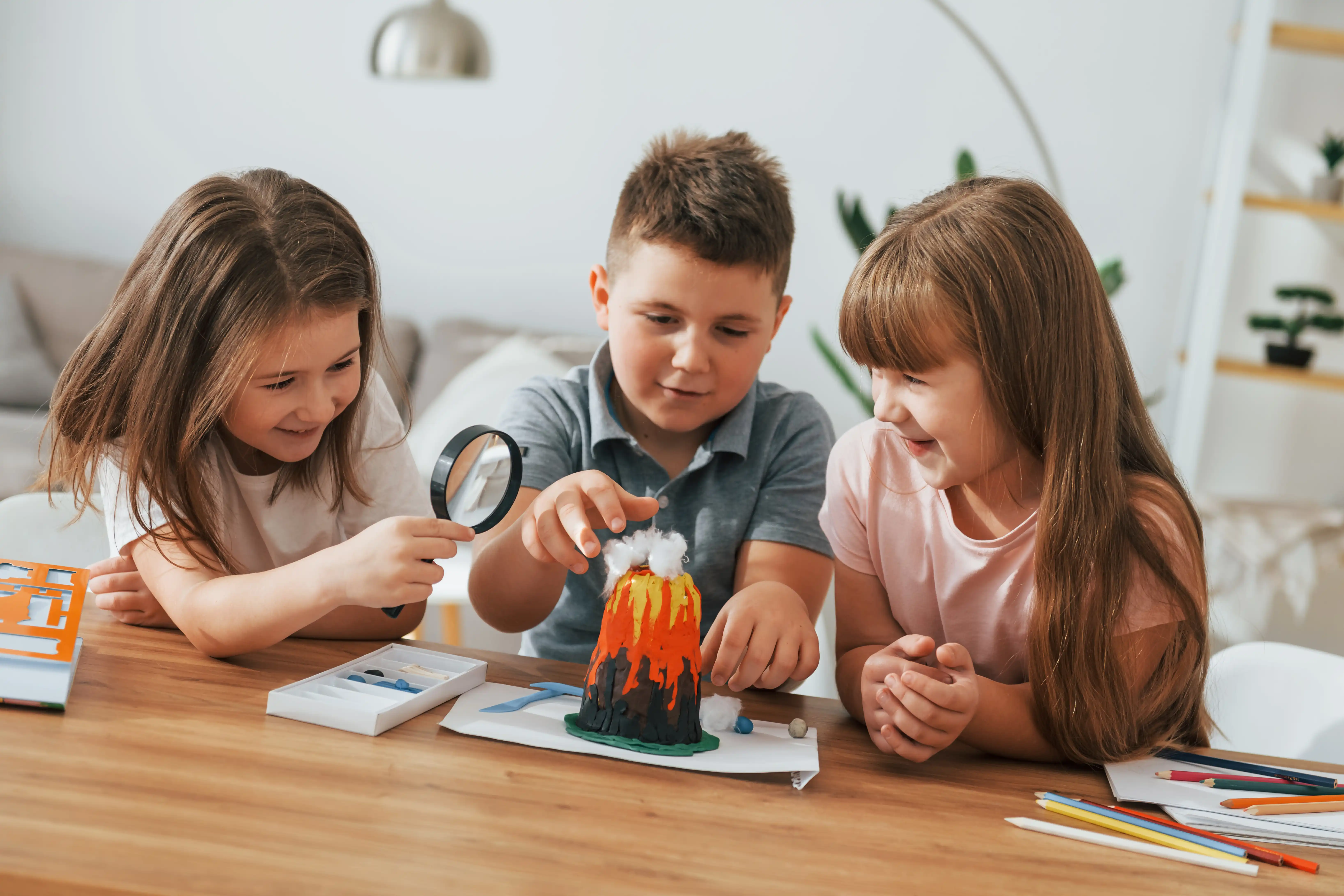 Children using technology for educational games and science learning